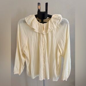 Doen Cream Ruffled Blouse